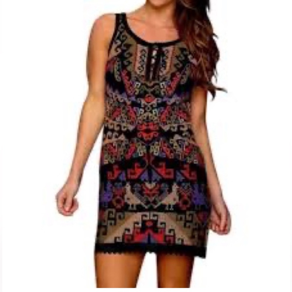 Free People Aztec Embroidered Dress Size 6